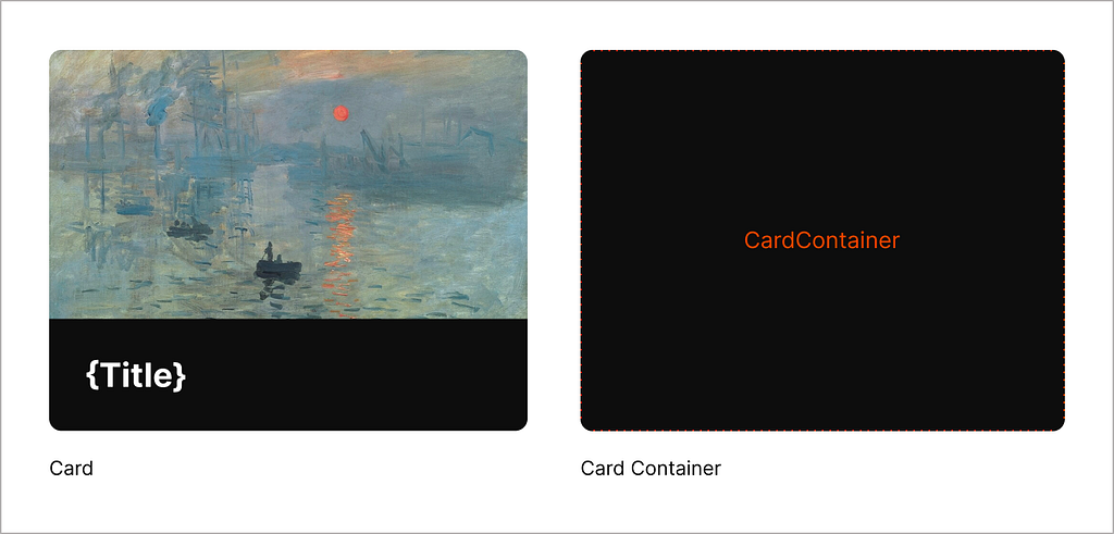 Comparing the original Card with a CardConstainer subcomponent