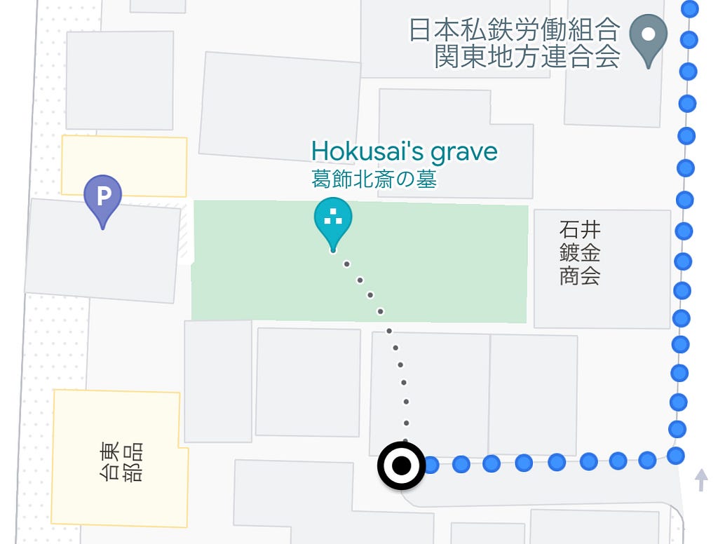 Screenshot of Google Maps with directions that aren’t completely accurate