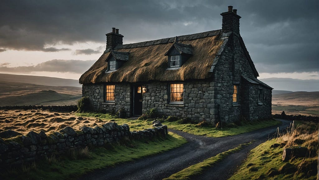 Lonely cottage on the moors