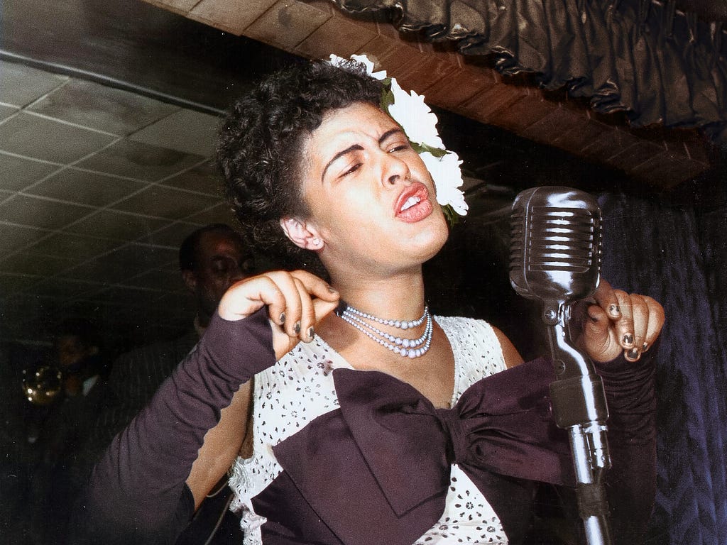 Photograph of jazz singer Billie Holiday