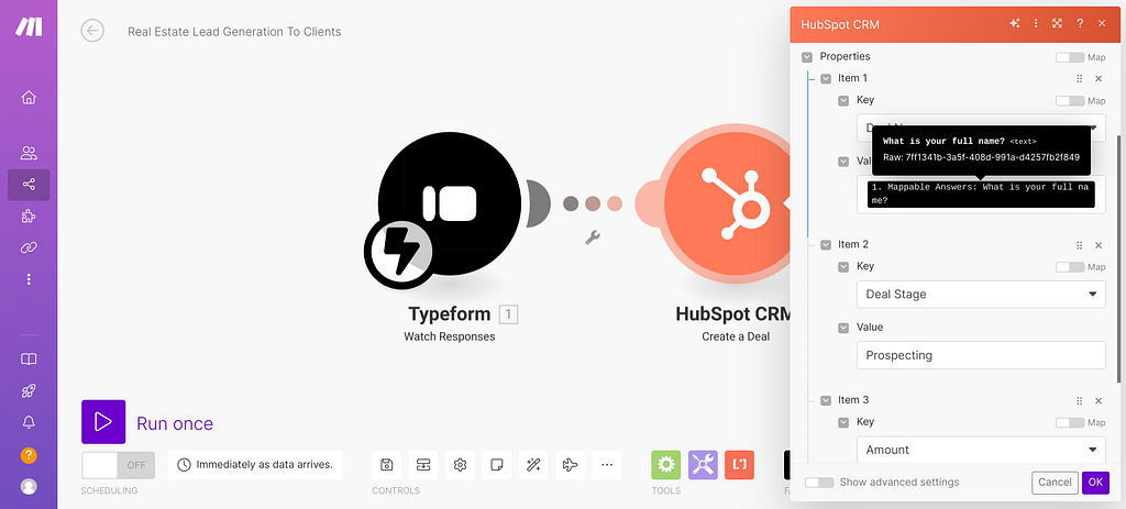 HubSpot setup in make.com