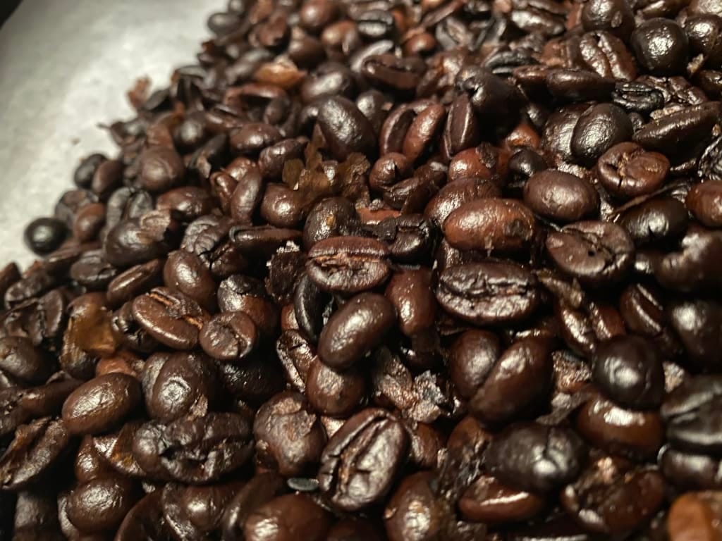These are some of the first beans we roasted for our coffee shop. Since then our roasting skills went up and so did the quality of our beans.