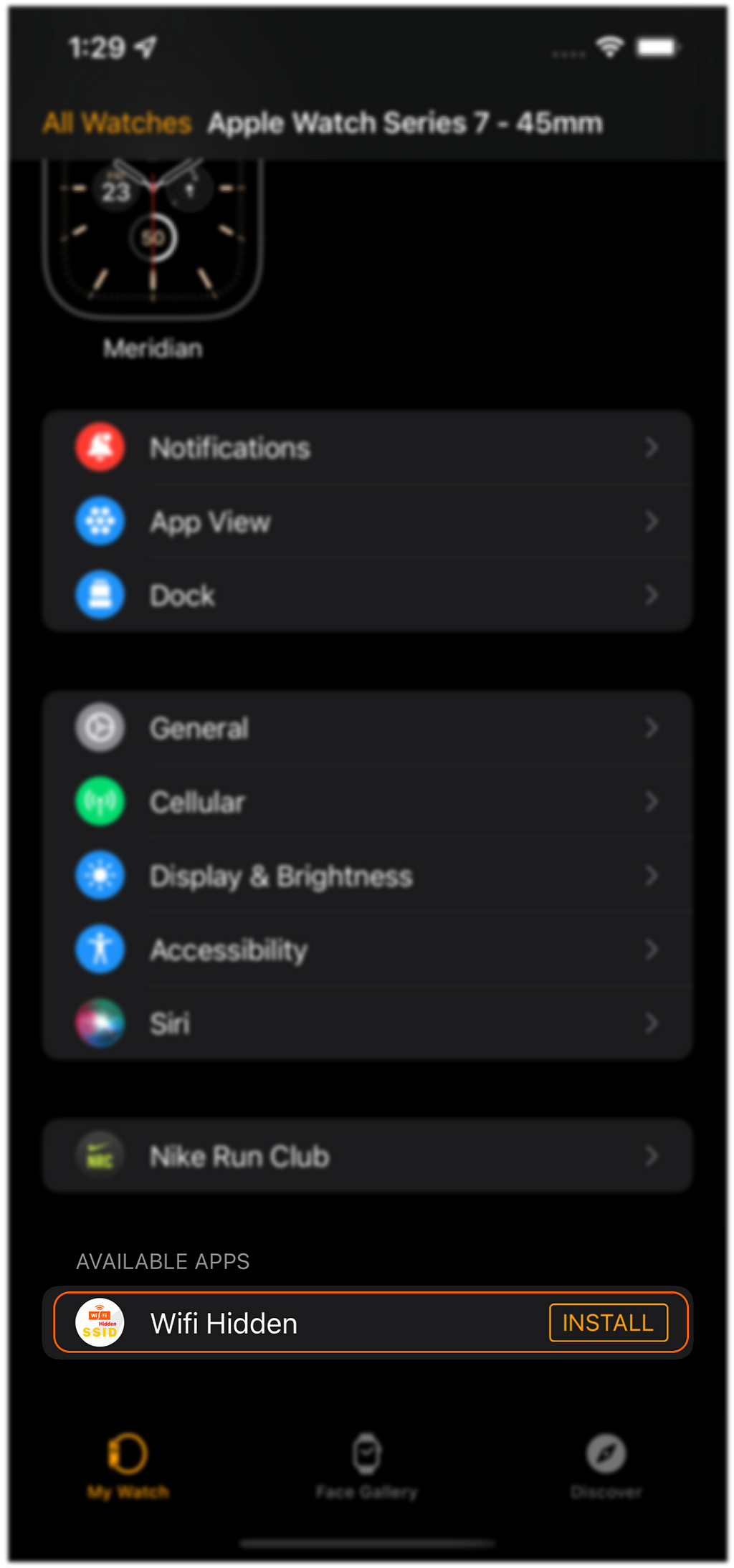 Install “WiFi Hidden” Apple Watch app