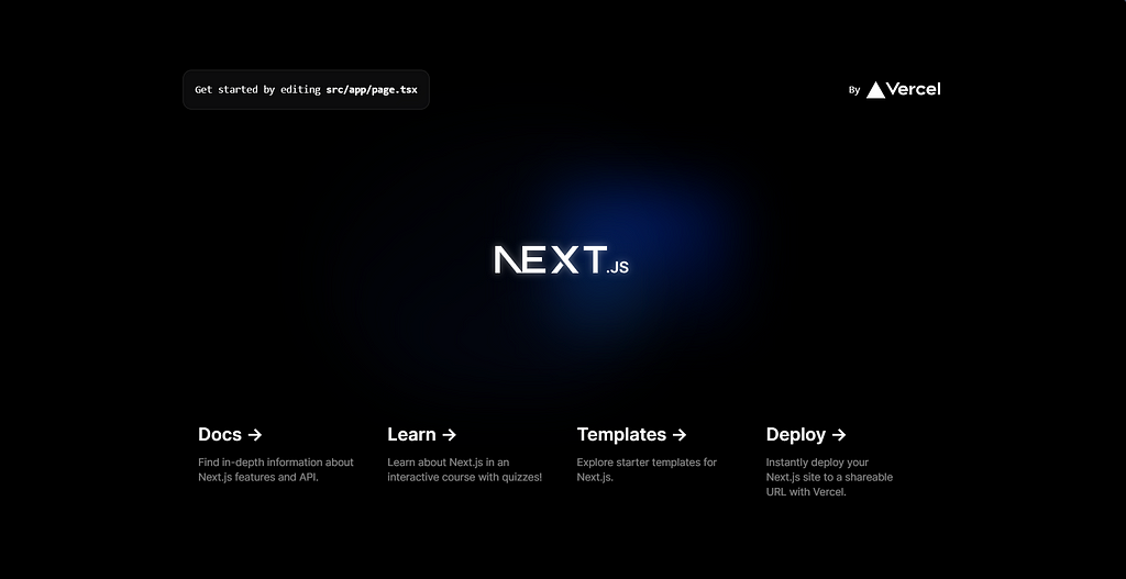 Current view for Next.js ‘/’ route