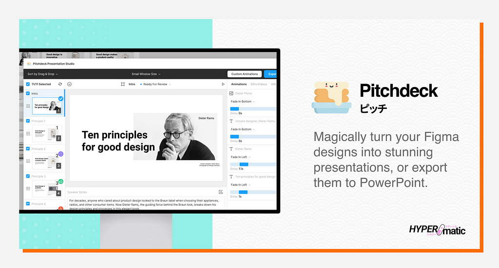 pitchdeck presentation studio screen with slides