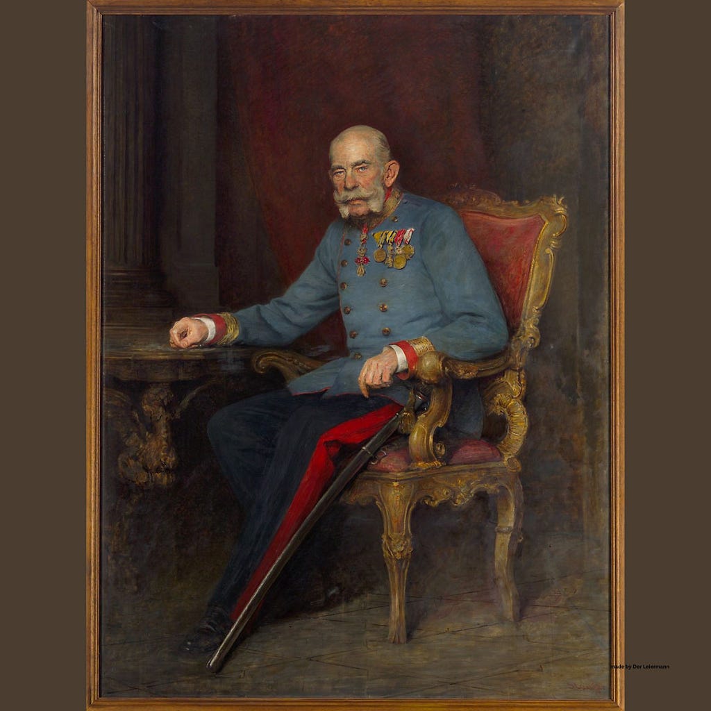 Kaiser Franz Joseph I. (1830–1916) sitzend, Viktor Stauffer; C BY-NC-SA 4.0 Kunsthistorisches Museum Wien, Link: https://www.khm.at/objektdb/detail/15002/