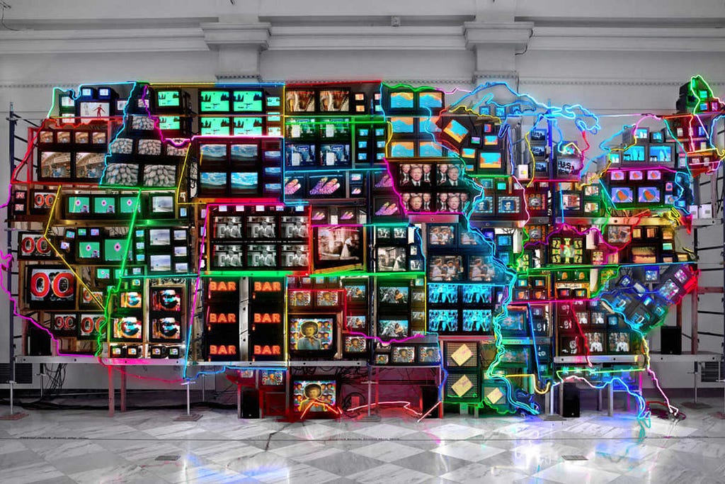 A example of Nam June Paik’s USA consisting of television images