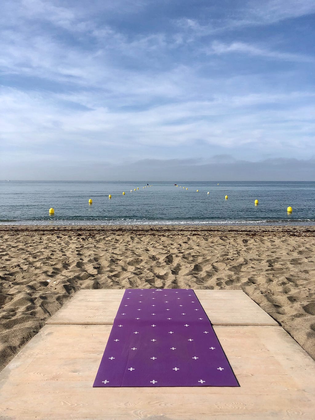 Yoga mat on beach, yoga is more than physical, mind, body, connection