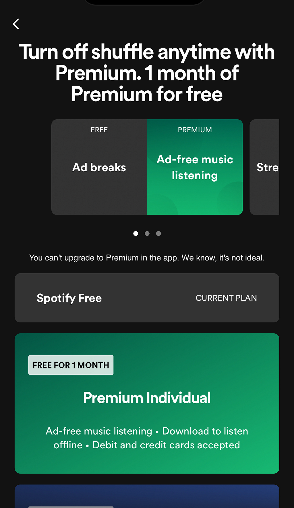 Spotify premium screenshot