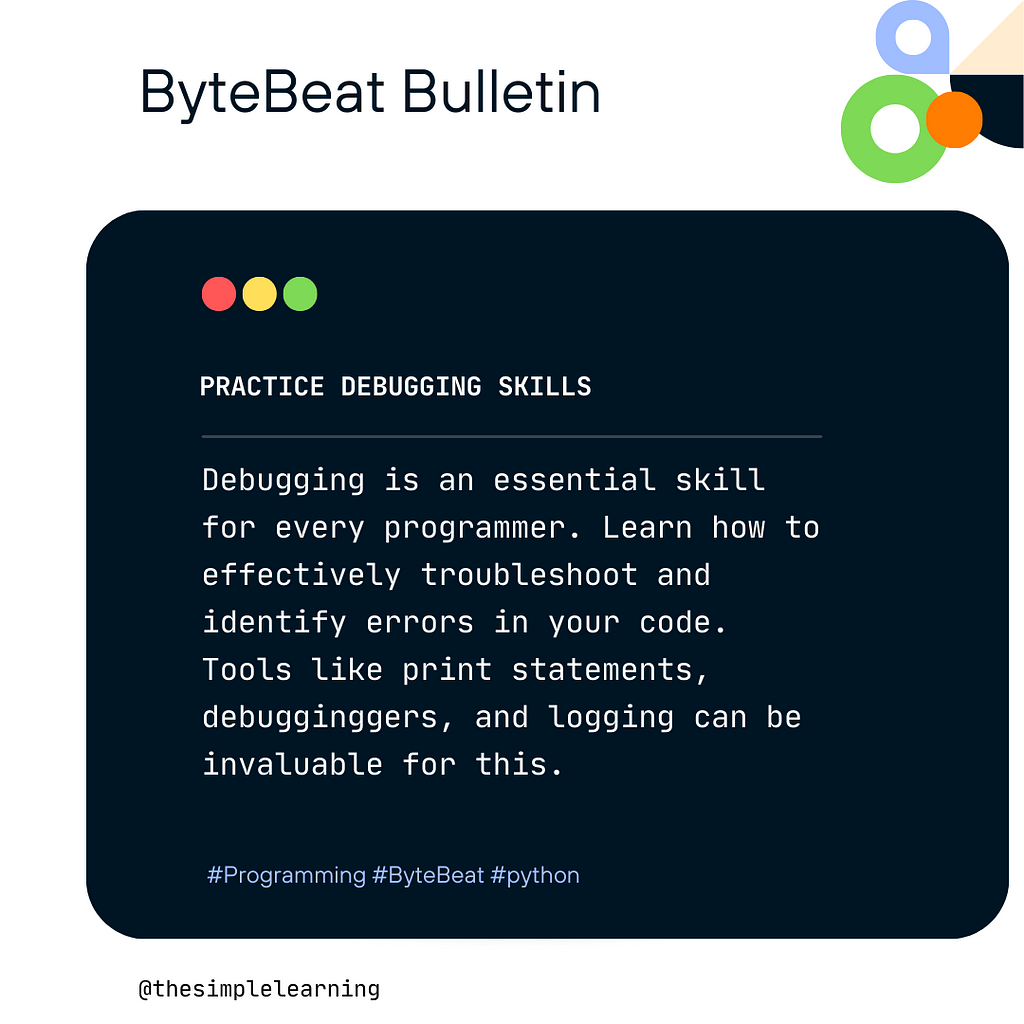 Practice debugging skills- Thesimplelearning python