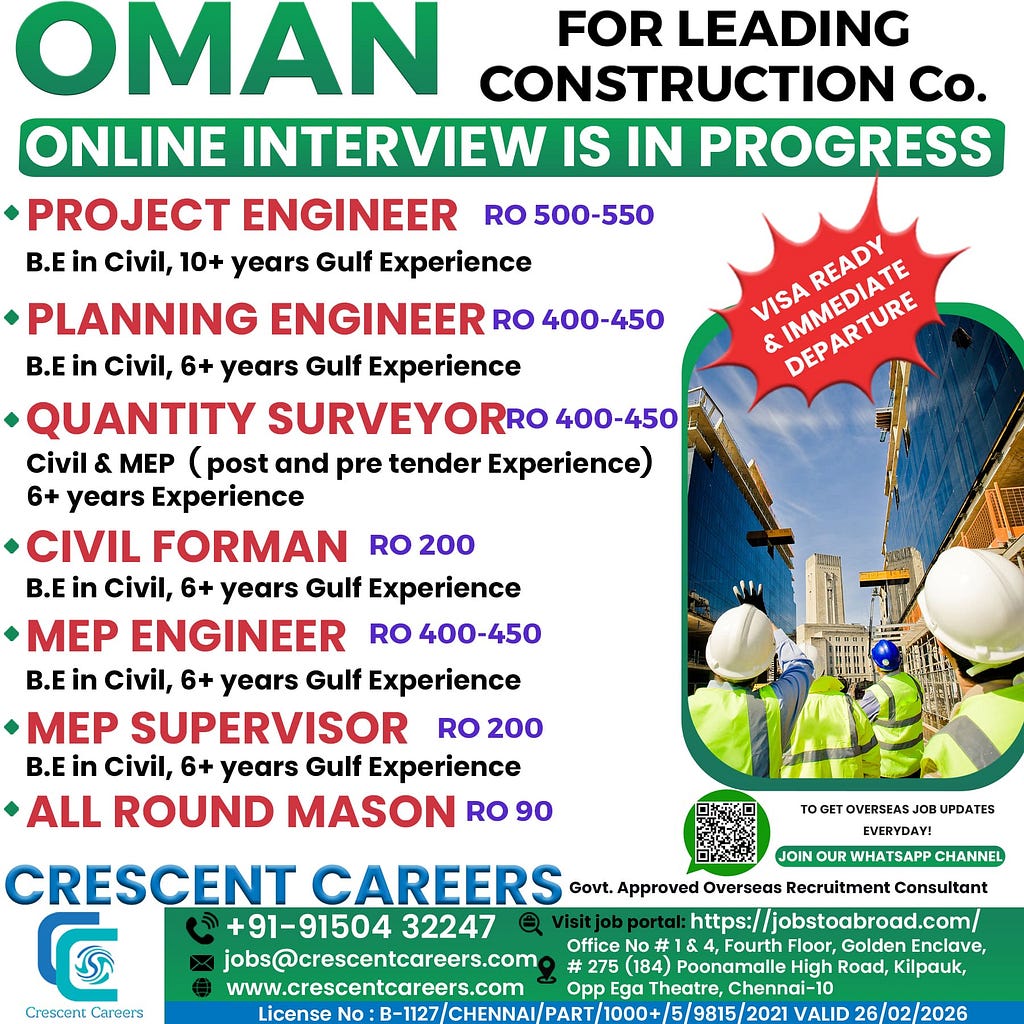 RECRUITMENT FOR OMAN COUNTRY