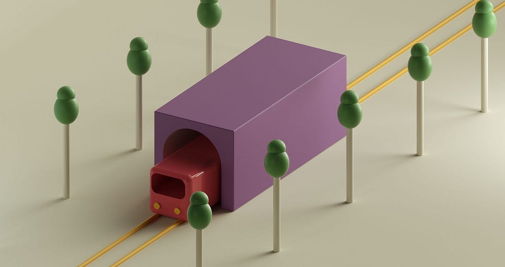 Cover image of the article displaying a train in isometric view.