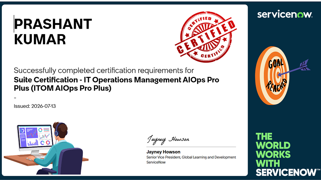 Suite Certification — IT Operations Management AIOps Pro Plus (ITOM AIOps Pro Plus)
