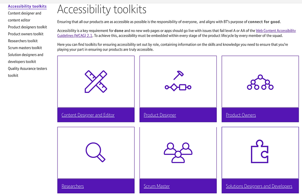 An image of BT Design’s Accessibility toolkits.