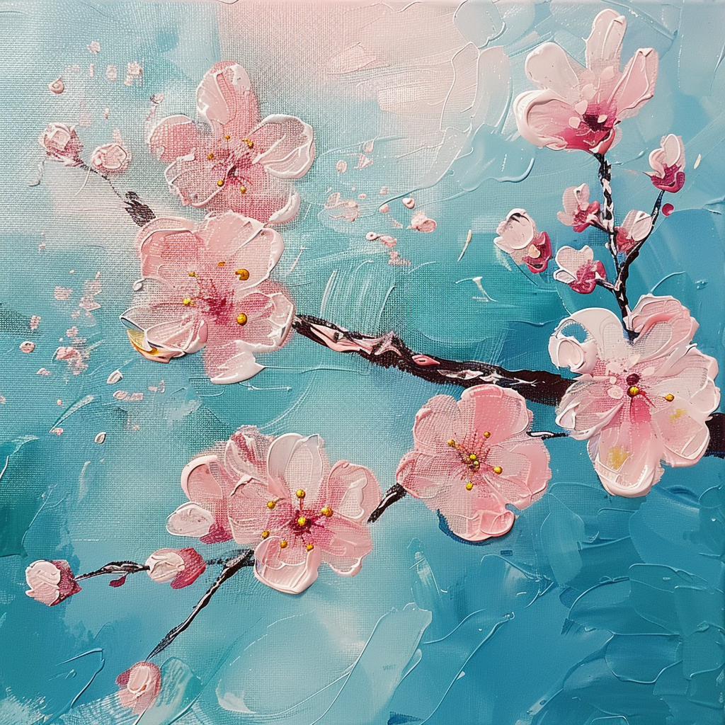 Acrylic Paint, spring blossom