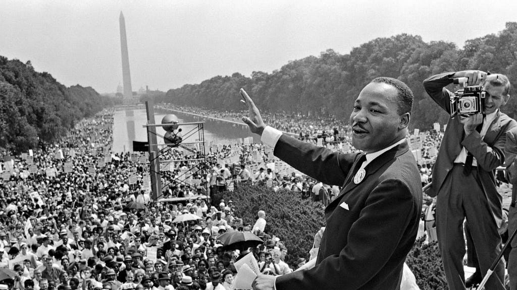 Martin Luther King Jr. at The March on Washington rally