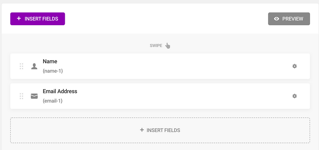 Completed added fields on the form page screenshot