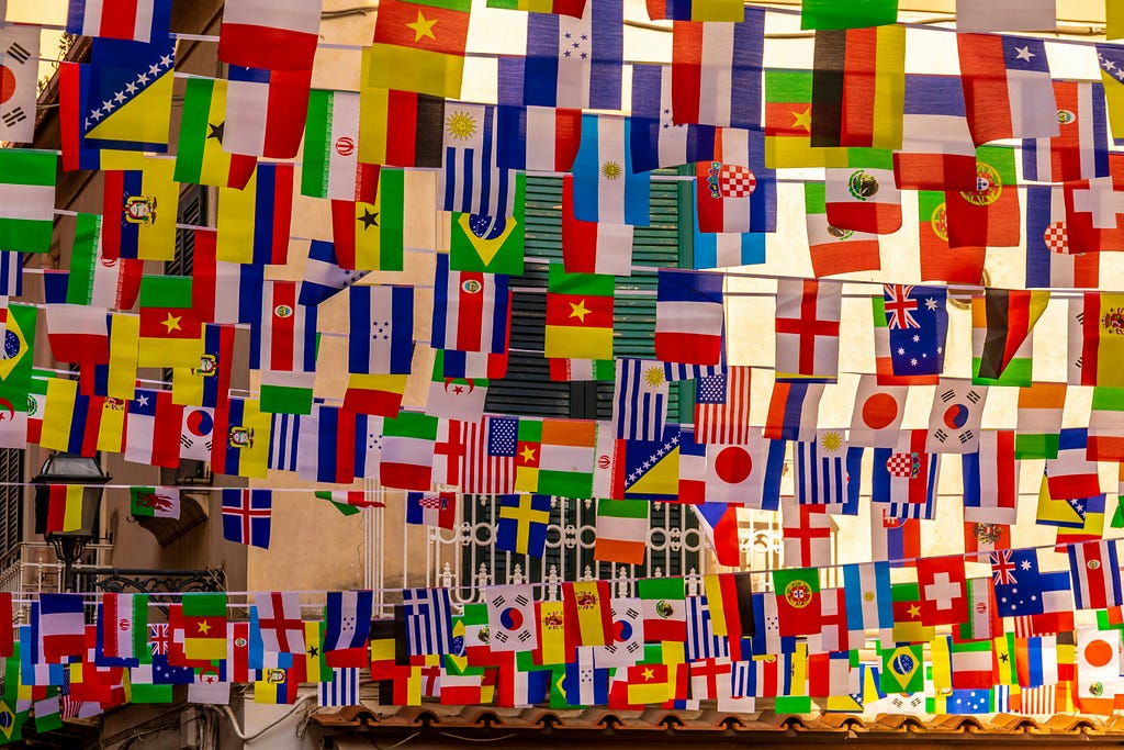 Flags from around the world.