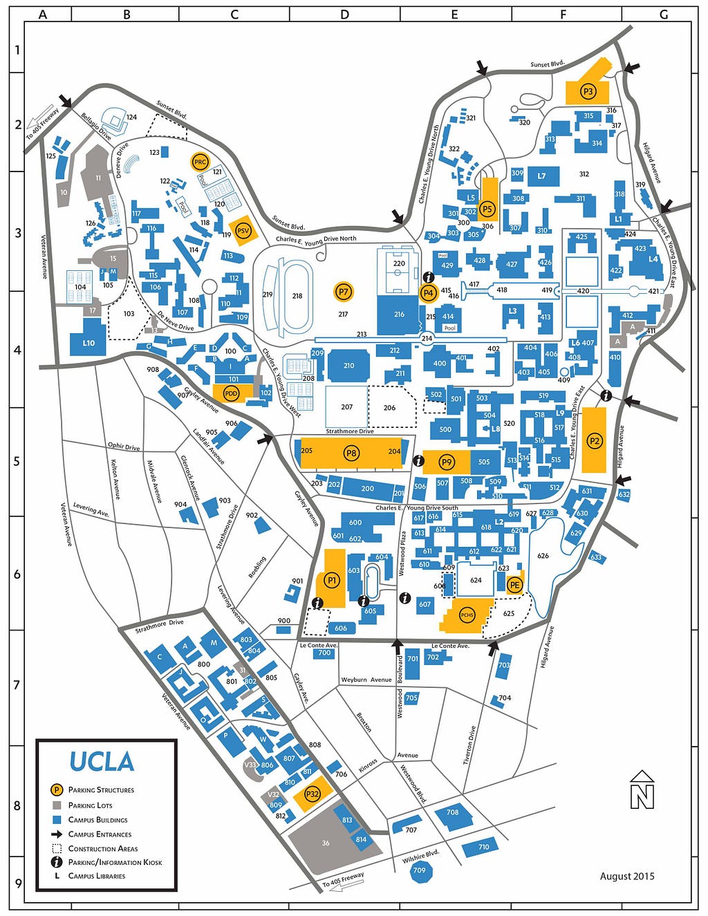 Map of UCLA, where majority of La Gente readers can be found