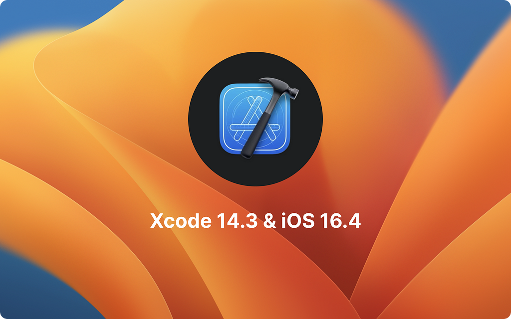 Xcode logo. Xcode 14.3 & iOS 16.4