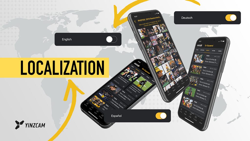 The Steelers in Español hub in the Pittsburgh Steelers app developed by YinzCam.