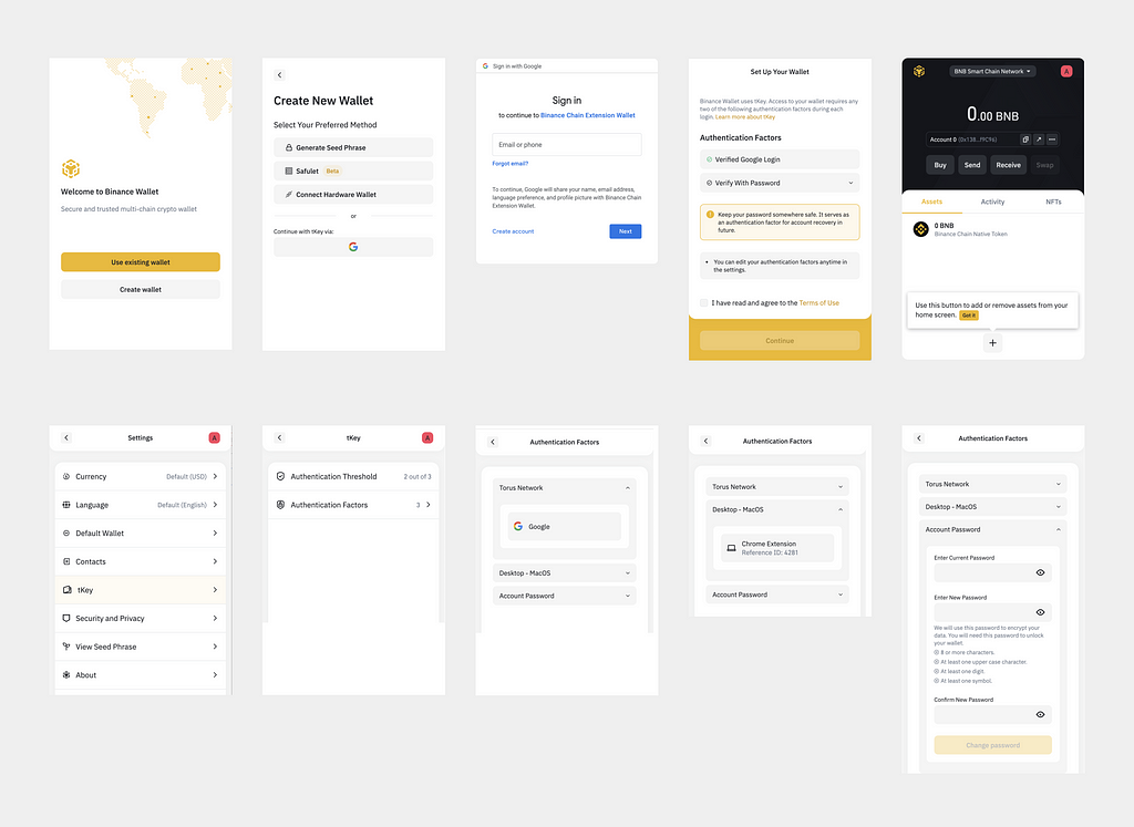 Binance Smart Chain Wallet onboarding / private key management.