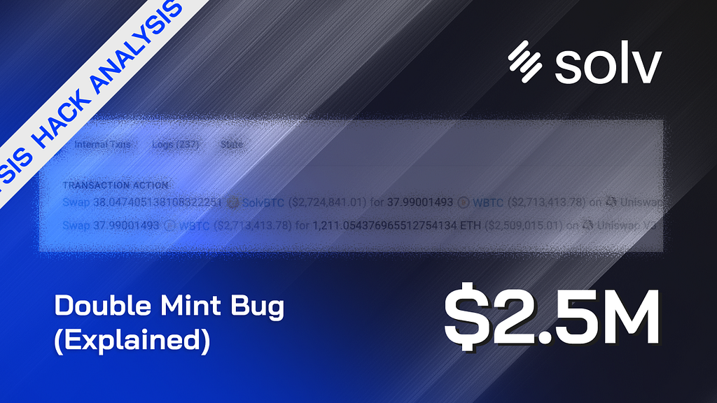 Solv Protocol $2.5M Exploit: Double Mint Bug