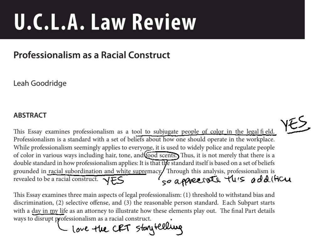 Leah’s article annotated with my scrawl saying “YES” multiple times.