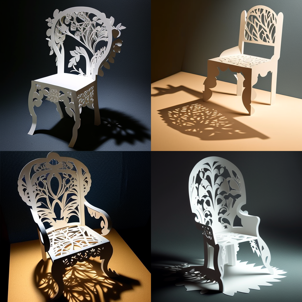 chairs, paper cut craft