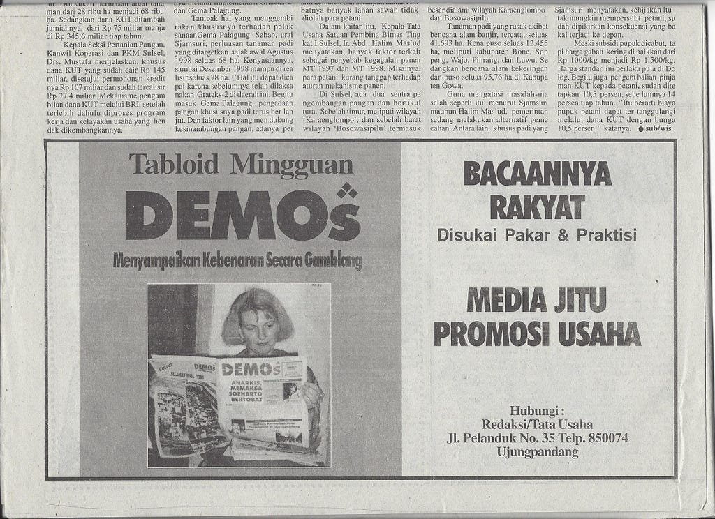 Indonesian Newspaper’s Campaign in 1998