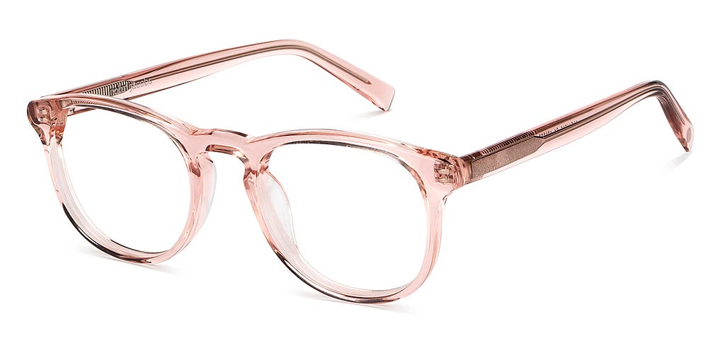 Pink Transparent Full Rim Round Eyeglasses