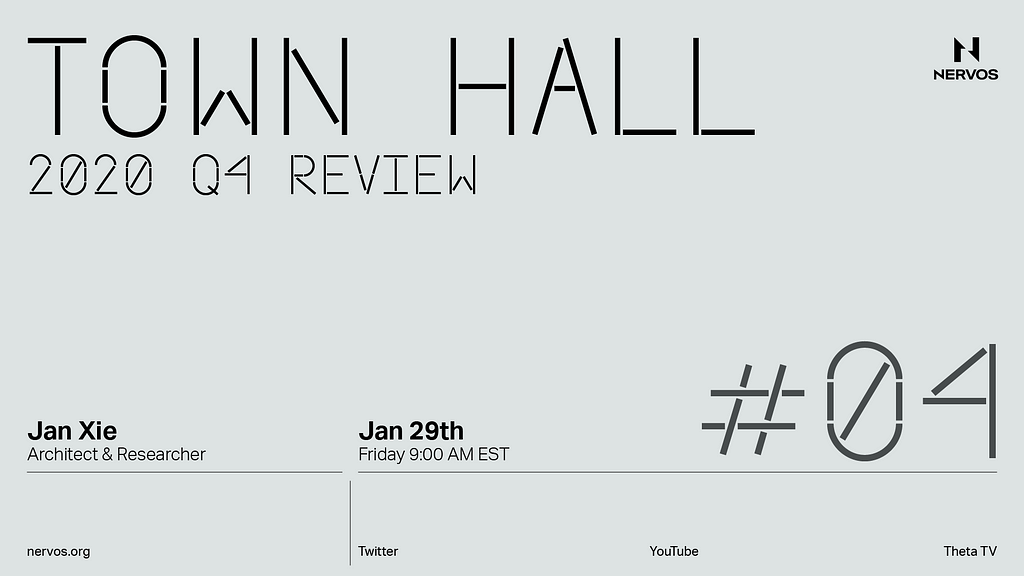 Nervos Town Hall #4 on Jan. 29th at 9:00 am ET
