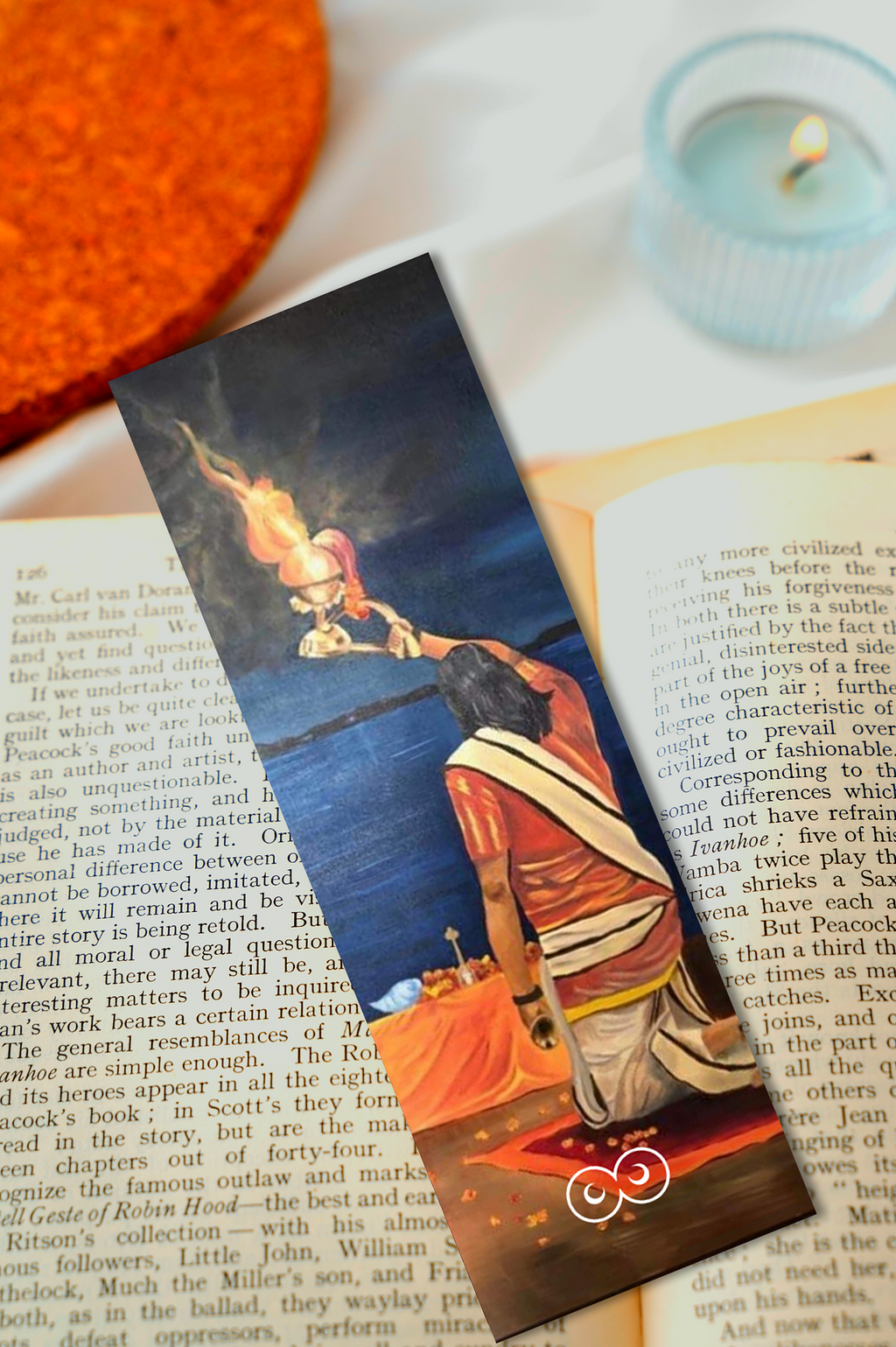 Book lover gifts, spiritual bookmarks, artistic bookmarks, book lover gifts, banaras, divine energy, ganga aarti, sacred symbols, spiritual enlightment