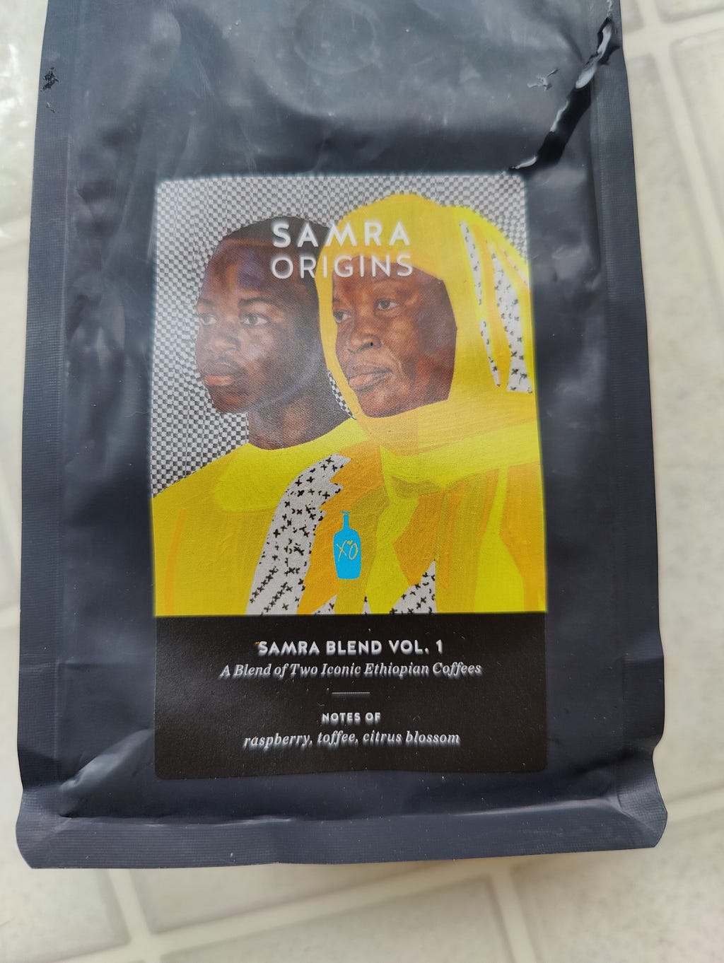 A photo of the Samra Blend Vol. 1 coffee bag.