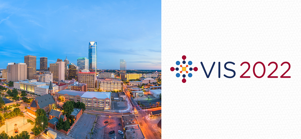 Oklahoma city on the left, the vis logo on the right