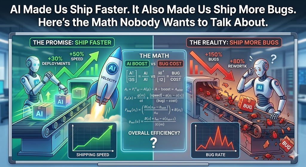 AI Made Us Ship Faster. It Also Made Us Ship More Bugs. Here’s the Math Nobody Wants to Talk About.
