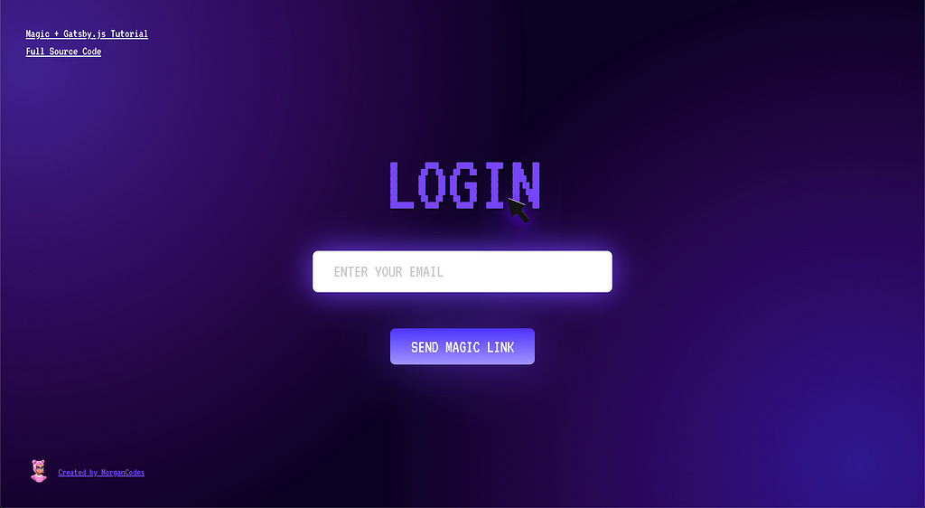 Login screen