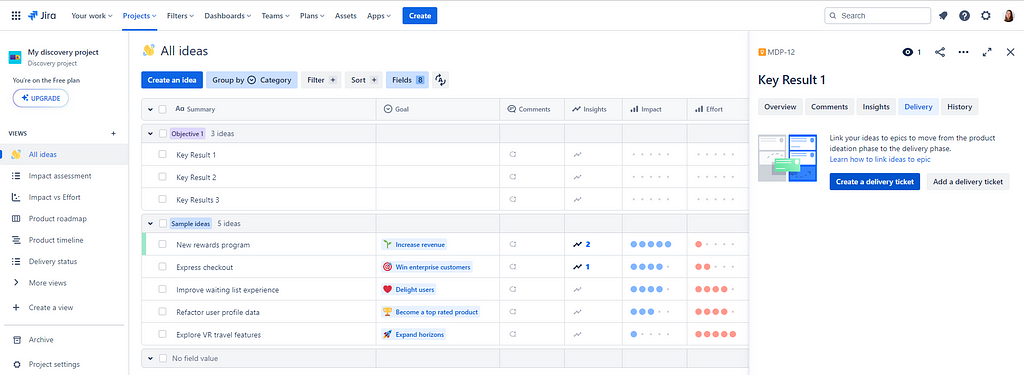 Link Jira Issues to Key Results in Jira Product Discovery as a Jira OKR tool