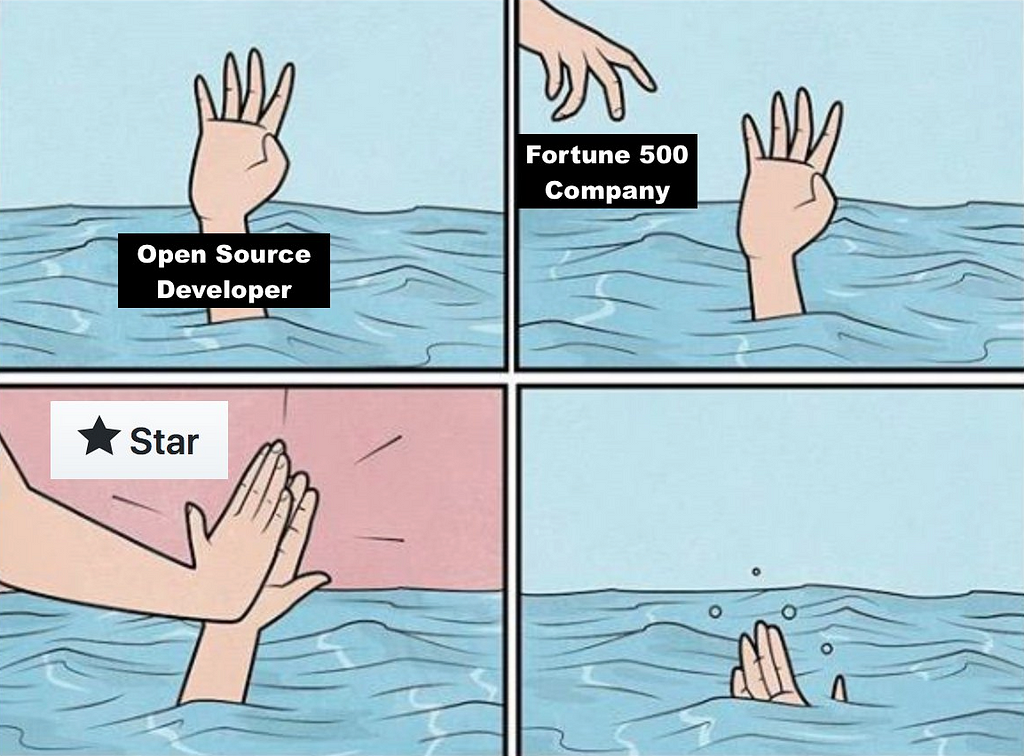 Meme about GitHub stars