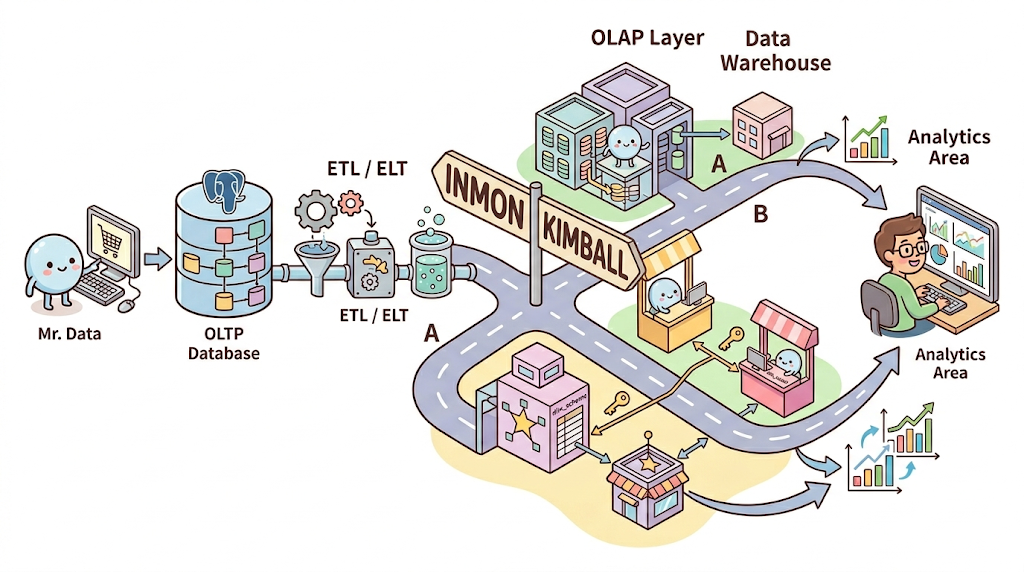 Data Modeling for Data Engineers: OLTP, OLAP, Inmon, and Kimball Explained