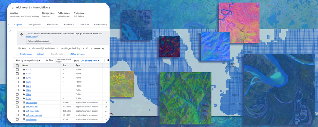 Google Earth and Earth Engine - Medium - AlphaEarth Foundations Satellite Embeddings: Now Available on Google Cloud Storage