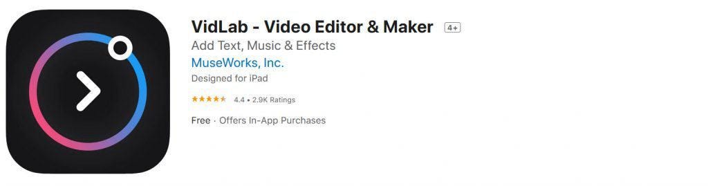 VidLab App store download screen
