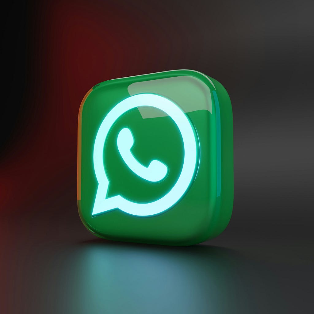 Image of the WhatsApp logo displayed in 3D.