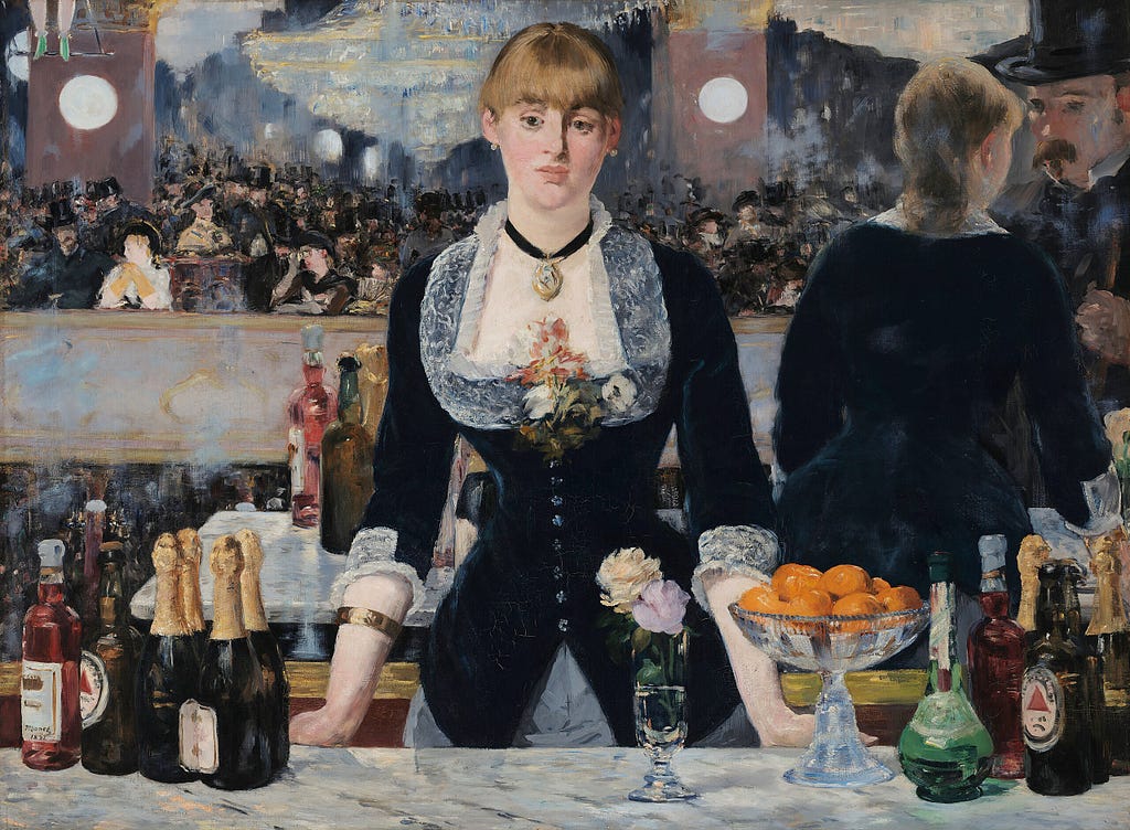 Finalmente salió del estudio y entró al bar. Édouard Manet, 1882.