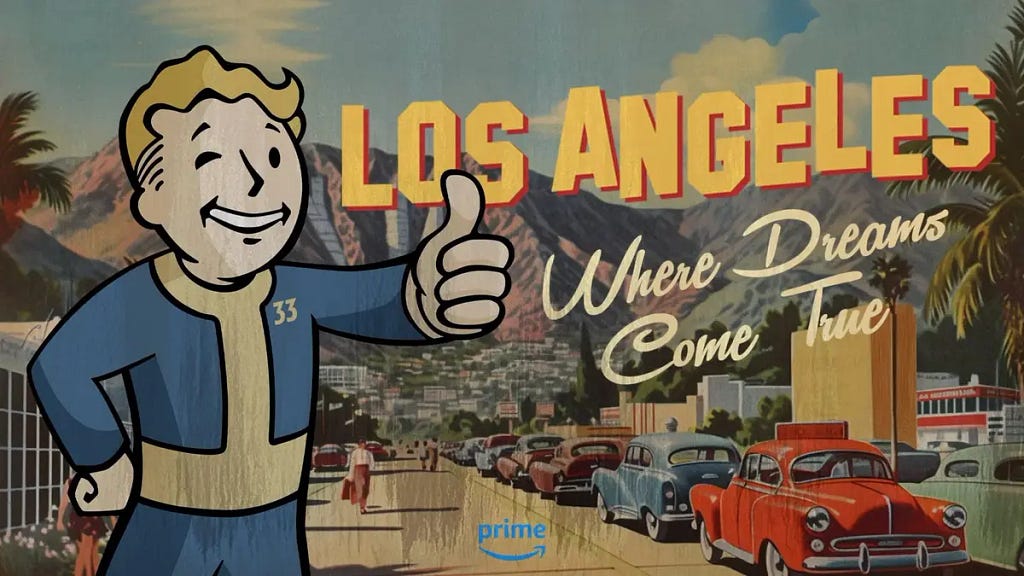 A screenshot of Fallout’s Mascot: Vault-Boy in his iconic thumbs up posture.