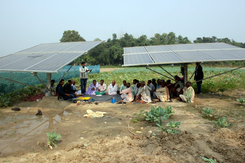 Solar-irrigation pump installed at Sirha village of Pakdi Dayal block of East Champaran district of Bihar