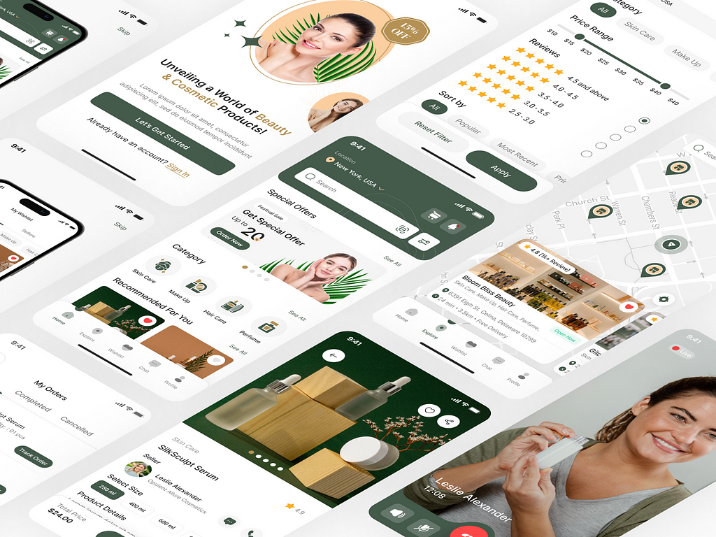 Beauty and Cosmetic Product Shop Mobile App UIUX Design