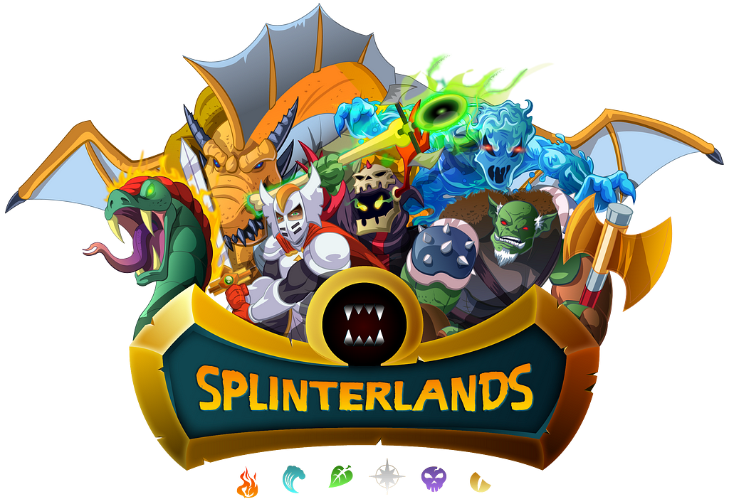 Splinterlands logo with creatures from game