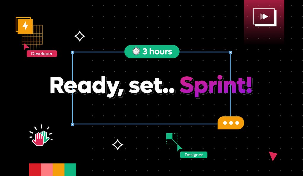 Colourful graphics which say “Ready, set, sprint”