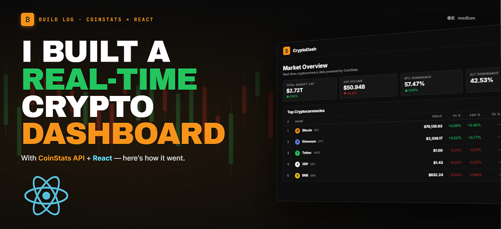 How I Built a Real-Time Crypto Dashboard with CoinStats API and React